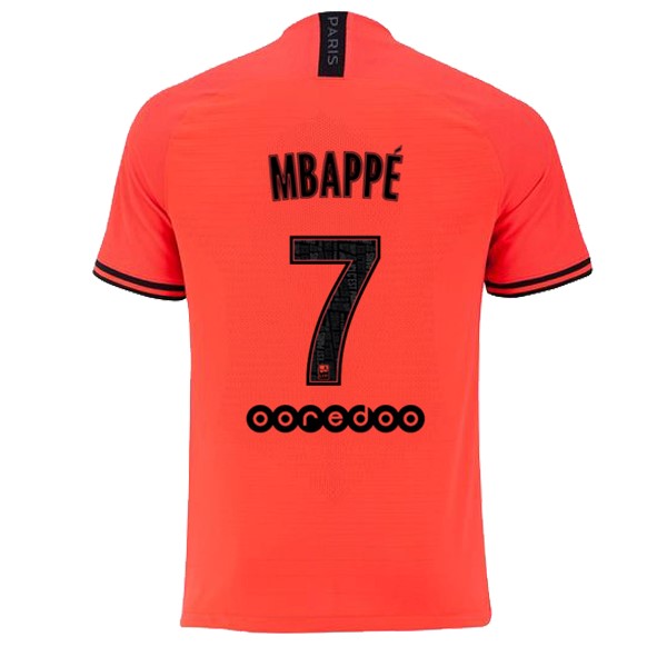 JORDAN Camiseta Paris Saint Germain NO.7 Mbappe Replica Segunda Ropa 2019/20 Naranja